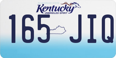KY license plate 165JIQ