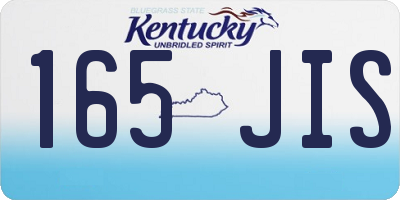 KY license plate 165JIS