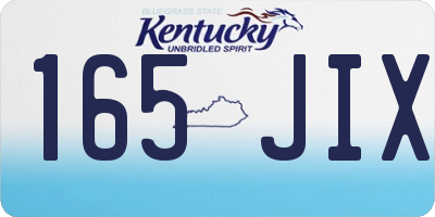 KY license plate 165JIX