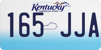 KY license plate 165JJA