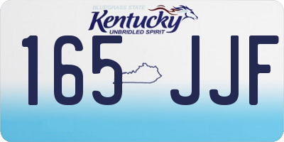 KY license plate 165JJF