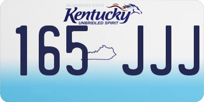 KY license plate 165JJJ