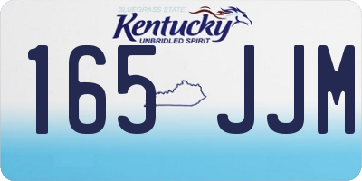 KY license plate 165JJM