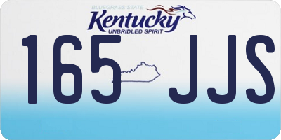 KY license plate 165JJS