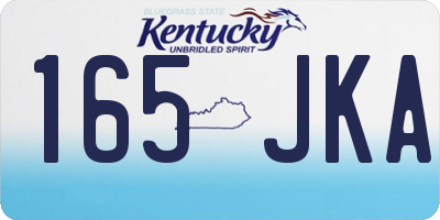 KY license plate 165JKA