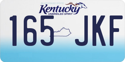 KY license plate 165JKF