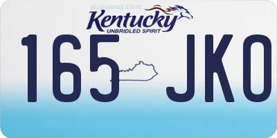 KY license plate 165JKO