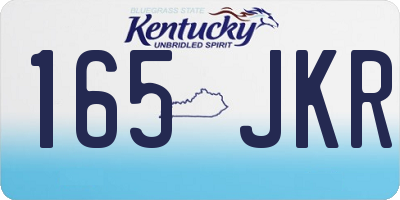 KY license plate 165JKR