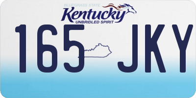 KY license plate 165JKY