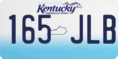 KY license plate 165JLB