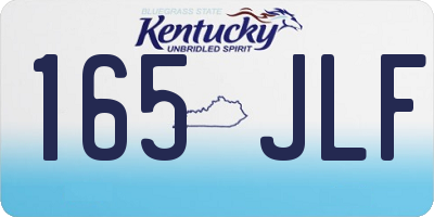KY license plate 165JLF