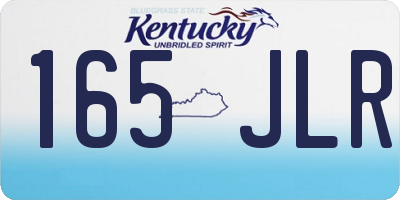 KY license plate 165JLR