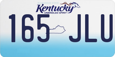 KY license plate 165JLU
