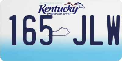 KY license plate 165JLW