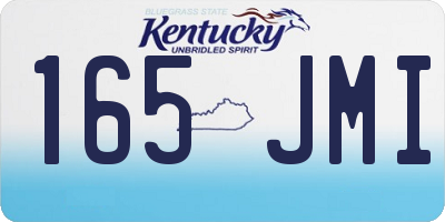 KY license plate 165JMI