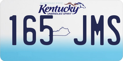 KY license plate 165JMS