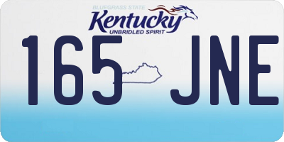 KY license plate 165JNE