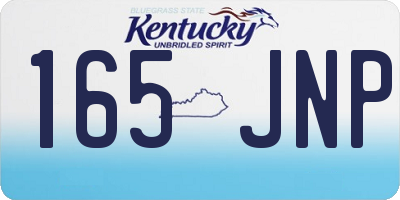 KY license plate 165JNP