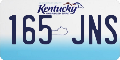 KY license plate 165JNS