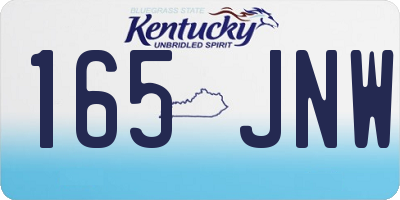 KY license plate 165JNW