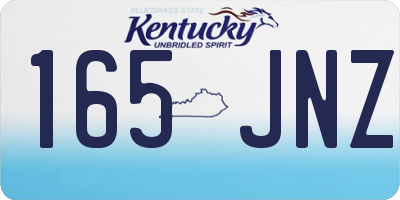 KY license plate 165JNZ