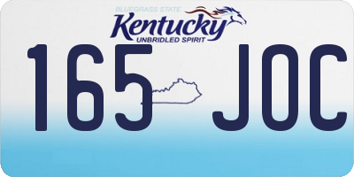 KY license plate 165JOC