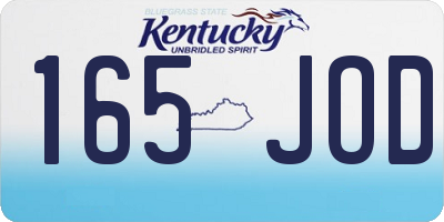 KY license plate 165JOD