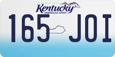 KY license plate 165JOI