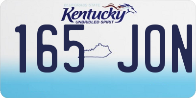 KY license plate 165JON