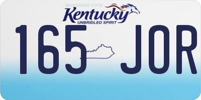 KY license plate 165JOR