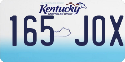 KY license plate 165JOX