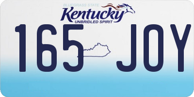 KY license plate 165JOY