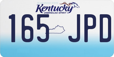KY license plate 165JPD