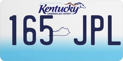 KY license plate 165JPL