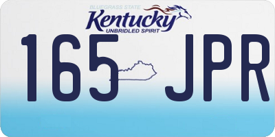 KY license plate 165JPR