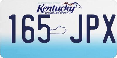 KY license plate 165JPX