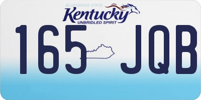 KY license plate 165JQB