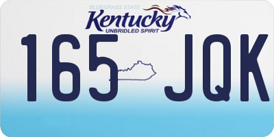 KY license plate 165JQK