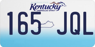 KY license plate 165JQL