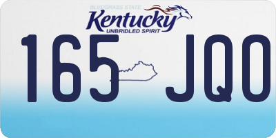 KY license plate 165JQO
