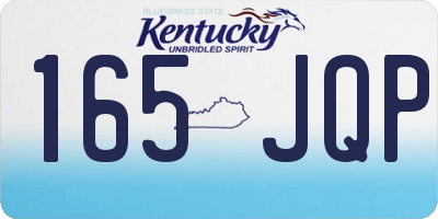 KY license plate 165JQP