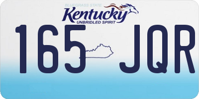 KY license plate 165JQR