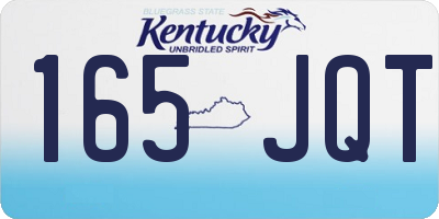 KY license plate 165JQT