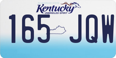 KY license plate 165JQW