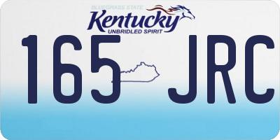 KY license plate 165JRC
