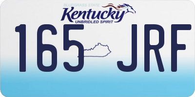 KY license plate 165JRF