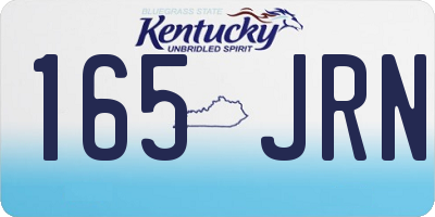 KY license plate 165JRN