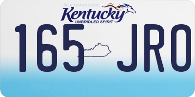 KY license plate 165JRO