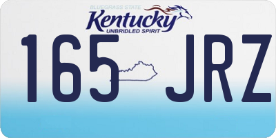 KY license plate 165JRZ