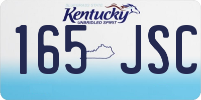 KY license plate 165JSC